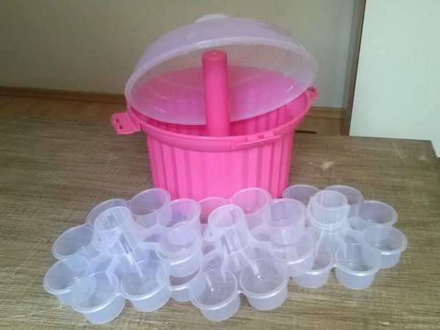 Cupcake-Muffin BOX Transportbox NEU Cupcake-Design ROSA